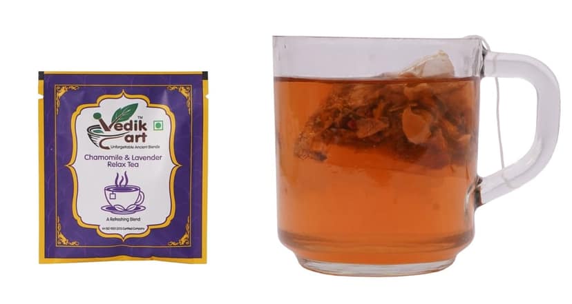 Chamomile & Lavender Relax Tea - Caffeine Free, 20 Pyramid Tea Bags" view 3