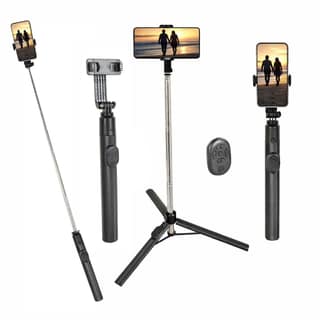 SOOPII 67inch Multi-Function Long Selfie Stick with Tripod Stand Bluetooth Selfie Tripod for iPhone, Go-Pro, and Camera, Perfect for Vlogging, Live Streaming - Black