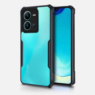 PLUGTECH Slim Shockproof Case | Matte Black Soft | Drop Protection | Precise Cutouts | Premium Mobile Cover for Vivo V25 5G