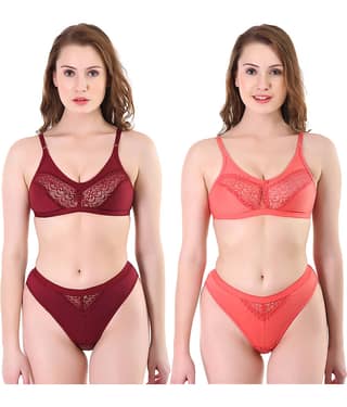 TCG Multi Color Cotton Lycra Bra & Panty Set