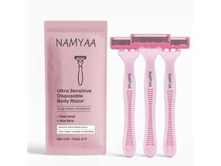Namyaa Disposable Body Razor for Women & Men, Gentle Hair Removal - Pack of 3