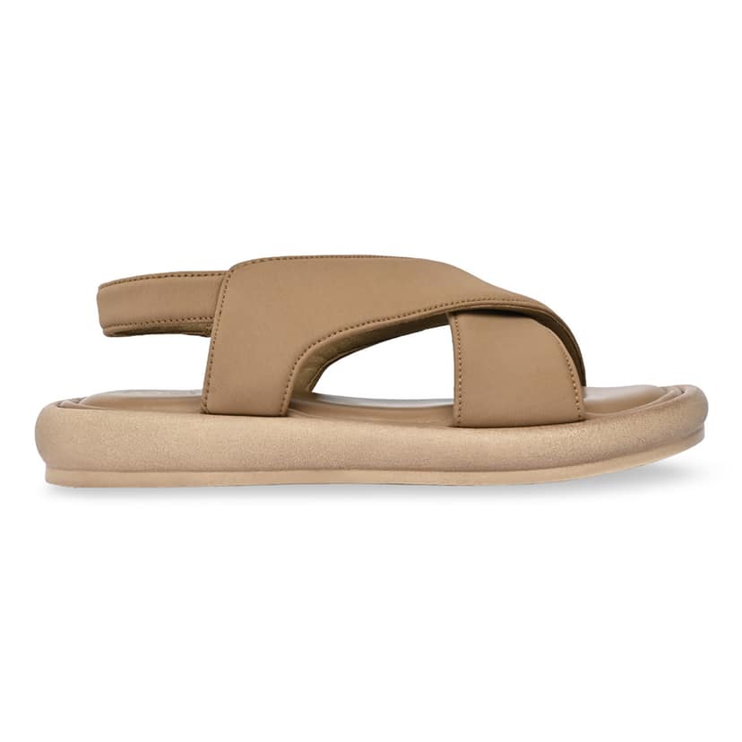 Beige Women Casual Cross Sandals