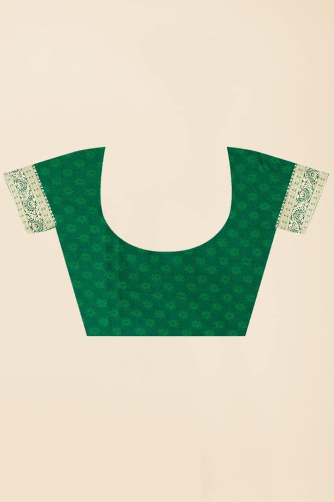 Green Soft Silk saree view 5