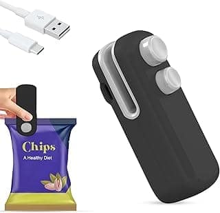 GLUN® USB Rechargeable Mini Heat Bag Sealer Compact Food Bag Sealing Machine for Chips Snacks Dry Fruits Plastic Packaging Kitchen Storage Accessories