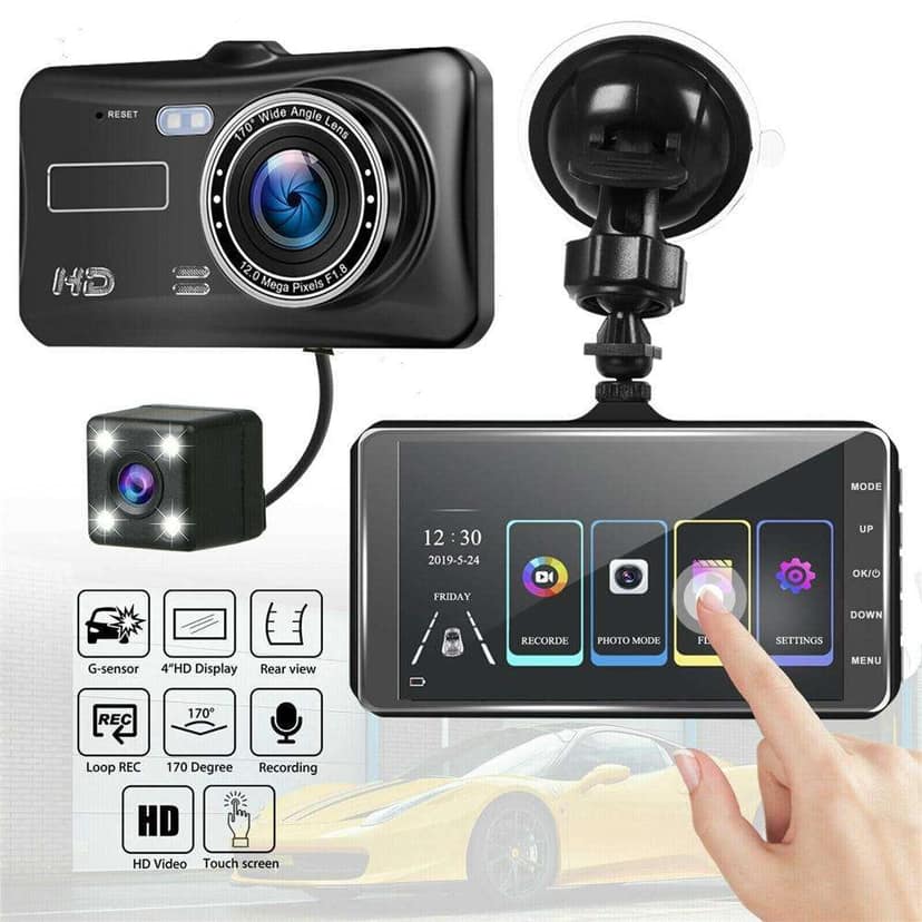 AUSHA Full HD Dual Dash Camera Front & Rear 1080P | Night Vision, 170° Wide Angle, Loop Recording, G-Sensor view 10