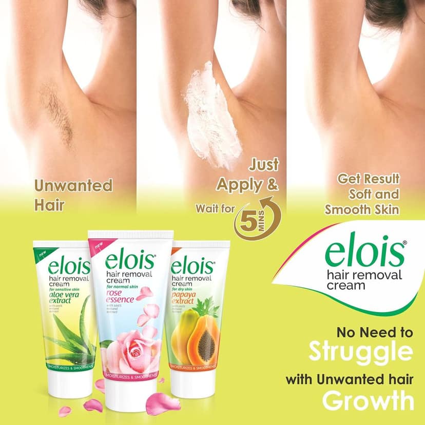 Elois Hair Removal Cream for Women With Aleo Vera Extract, Sensitive Skin(100g) 2x Longer Lasting Smoothness than Razors (Pack of 2) view 4