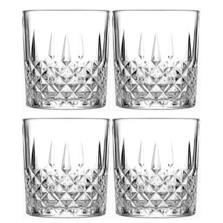 Whiskey Drinking Glass, 285 Ml, Diamond Shaped Whiskey Glass, Heavy Base Rocks Barware Mug, Crystal-Cut Tumbler for Bourbon,Scotch,Wine,Cocktail,Liquor, Perfect for Home, Bar, Casino Party