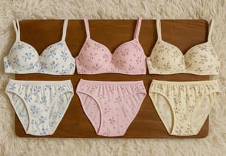 SVAHA Women’s Cotton Blend Bra & Panty Set Pack of 3 | Soft Printed Lingerie Set | Comfortable Everyday Wear | Sizes 28–40