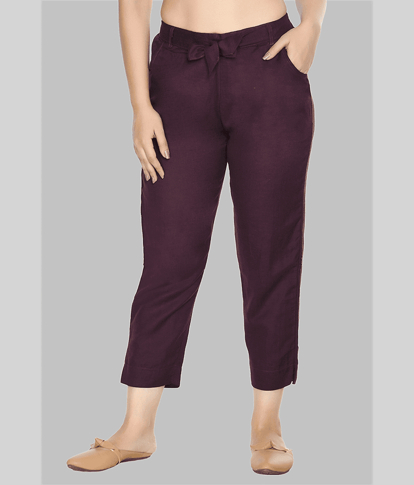 PREEGO - Mustard Rayon Regular Women's Casual Pants ( Pack of 1 )