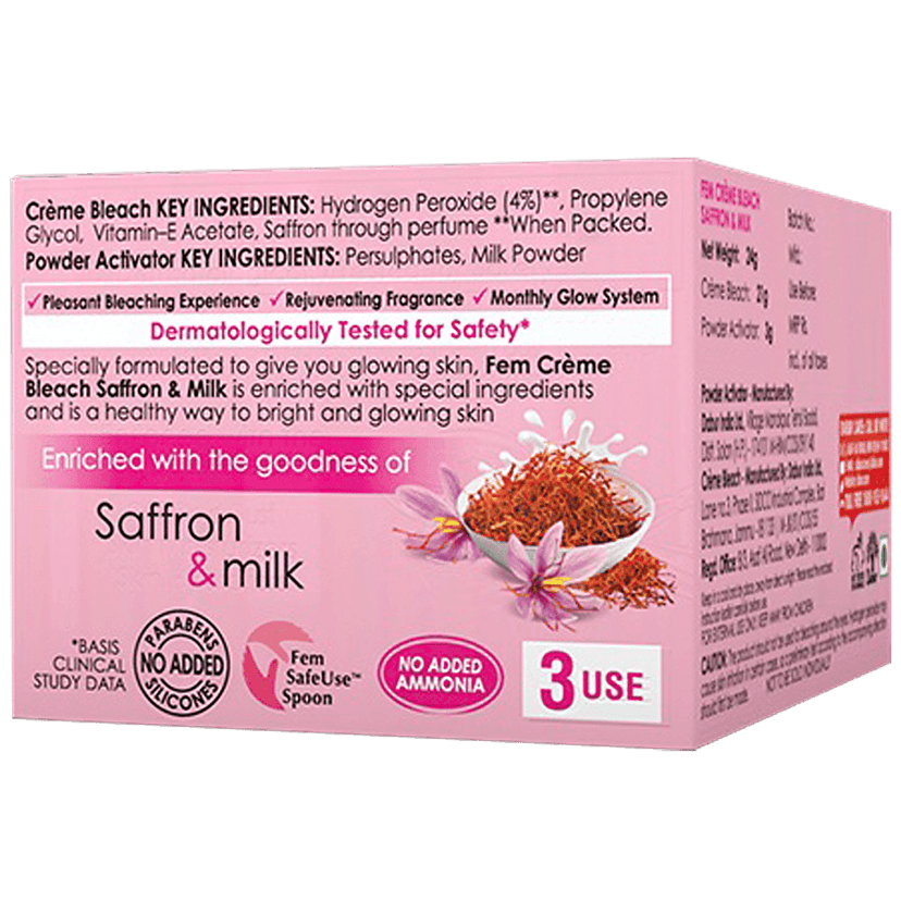 Fem Creme Bleach - Saffron & Milk, Healthy Glow, No Added Silicones, No Added Parabens, 64 G view 2