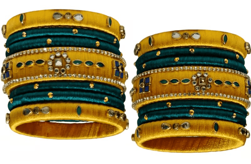 Bangles For Women (Yellow & Green) view 3