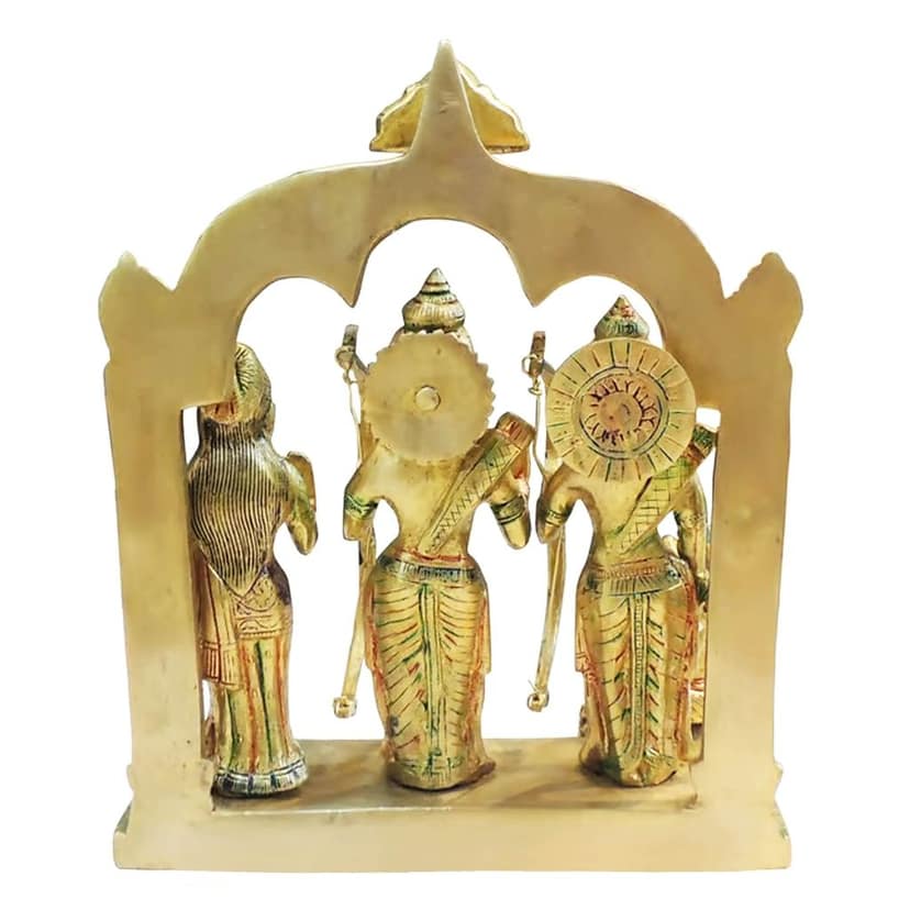 Brass Ram Darbar God Idol | Traditional Brass Hindu Murti, Height : 11 Inch (BSMAS1765 D) view 3