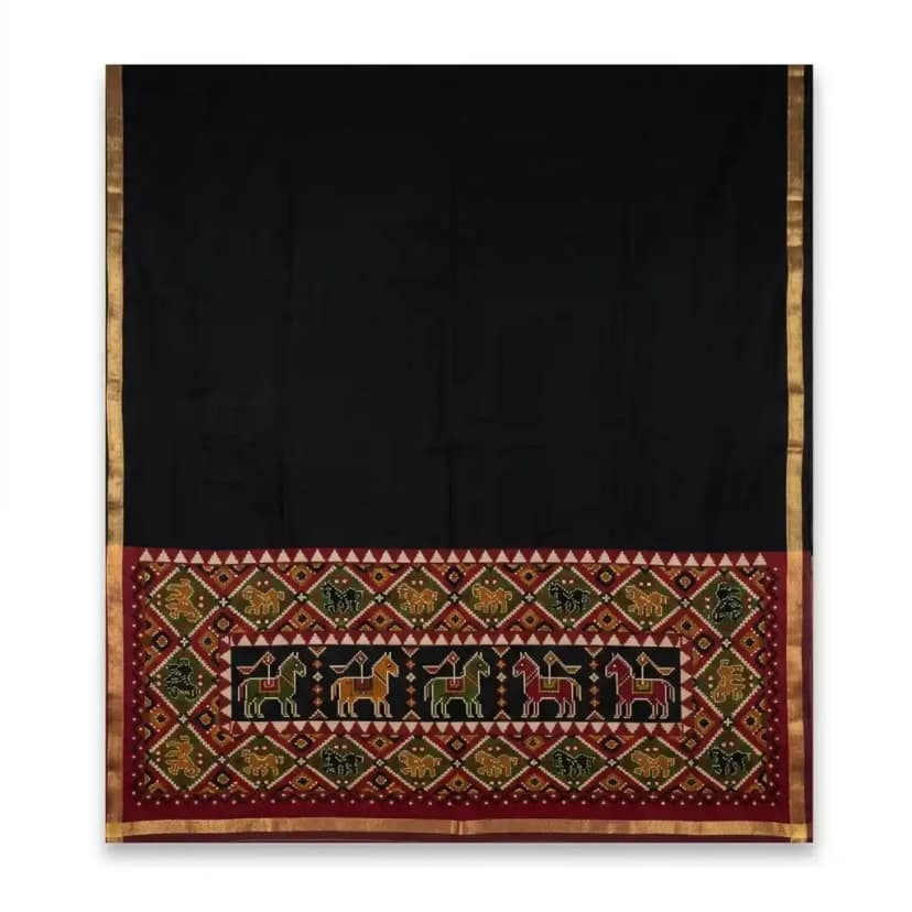 Sambalpuri Black Ikat Heritage Handloom Saree