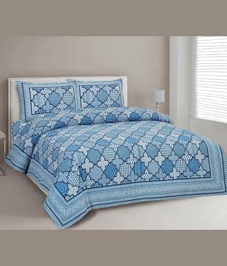 CLOTHORO Cotton 1 Double King Bedsheet with 2 Pillow Covers ( Multicolor )