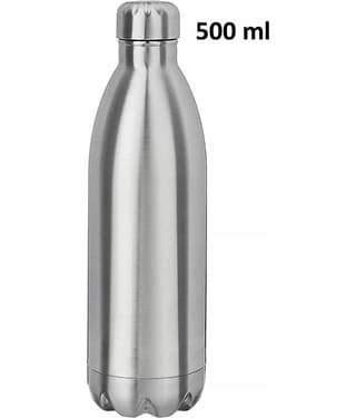 SHB Double Wall Vacuum Insulated Stainless Steel Hot and Cold Water Bottle,Travel Thermos Flask,500 ml (Silver)