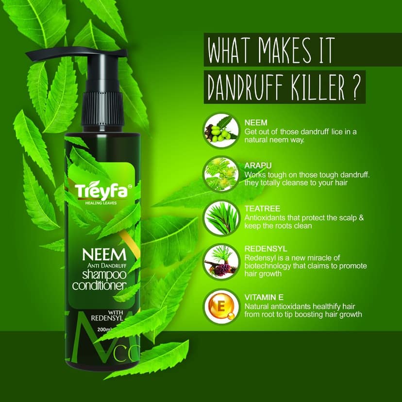 Treyfa Neem shampoo conditioner for anti dandruff, hair growth & hair fall control view 4