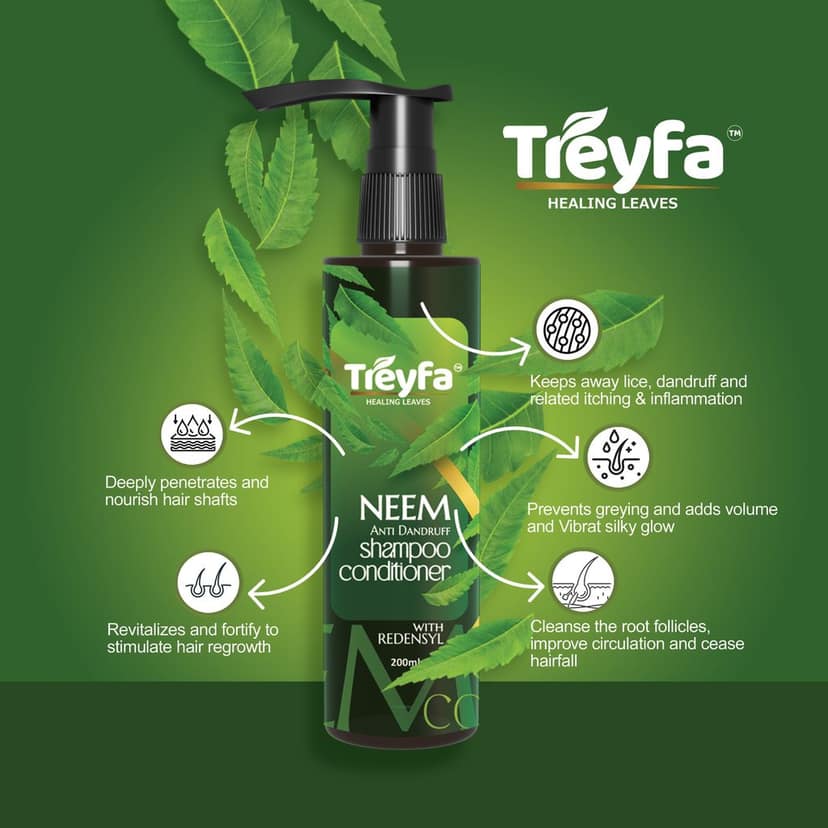 Treyfa Neem shampoo conditioner for anti dandruff, hair growth & hair fall control view 5