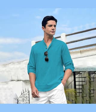 Vida Loca White Cotton Blend Men's Shirt Style Kurta ( Pack of 1 )