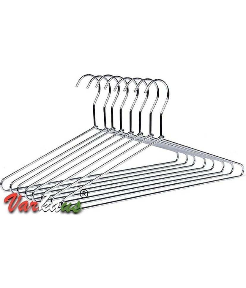 Stainless Steel Pack Of 12 Metal Hanger for Shirts, Trousers, etc, Coats & Clothes for Wardrobe