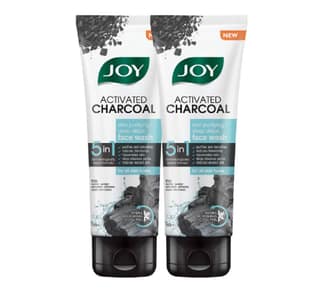 Joy Activated Charcoal Face Wash for Oily Skin 100ml x 2 | Controls Oil & Removes Dirt & Blackheads | Fights Pollution, Reduces Acne & Pimples For a Clearer & Smoother Skin Joy Activated Charcoal Face Wash for Oily Skin 100ml x 2 | Controls Oil & Removes