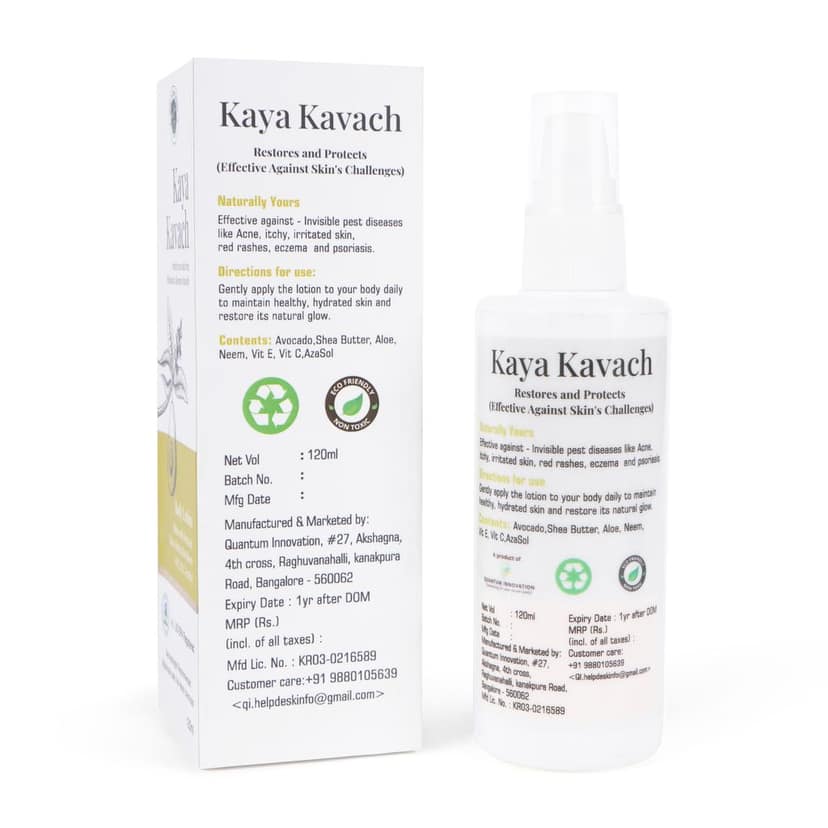 Kaya Kavach Natural Body Lotion, Dust Mite Protection, With Avocado, Shea Butter and Neem, For Sensitive Skin view 2