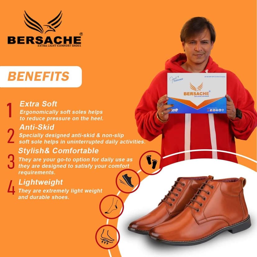 Bersache men Comfortable stylish trending formal shoe Derby For Men's view 2