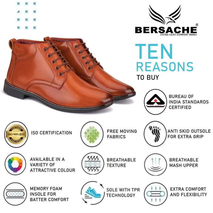 Bersache men Comfortable stylish trending formal shoe Derby For Men's view 7