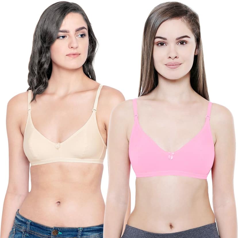 Bodycare Women Cotton Spandex Full Coverage Non Padded Regular Bra Pack - 2 E1575SPI