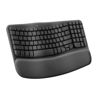 Logitech Wave Keys Wireless Ergonomic Keyboard with Cushioned Palm Rest, Comfortable Natural Typing, Easy-Switch, Bluetooth, Logi Bolt Receiver, for Multi-OS, Windows/Mac - Graphite Logitech Wave Keys Wireless Ergonomic Keyboard with Cushioned Palm Rest,