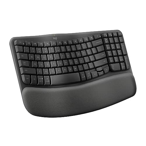 Logitech Wave Keys Wireless Ergonomic Keyboard with Cushioned Palm Rest, Comfortable Natural Typing, Easy-Switch, Bluetooth, Logi Bolt Receiver, for Multi-OS, Windows/Mac - Graphite Logitech Wave Keys Wireless Ergonomic Keyboard with Cushioned Palm Rest, view 2