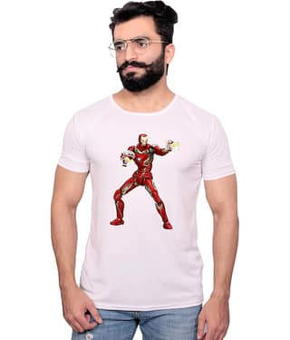 Nityanand Enterprises White Cotton Blend T-Shirt