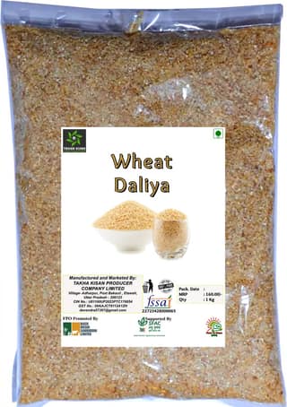 Takha Kisan Whole Wheat Dalia, 1 Kg