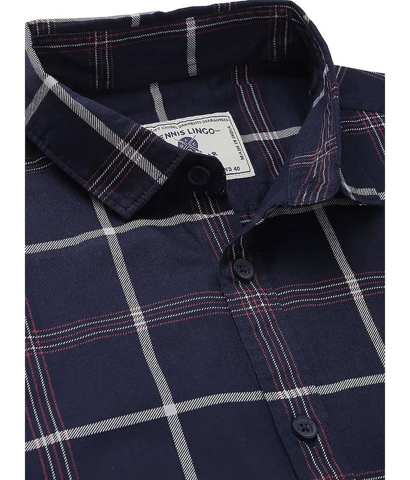 Dennis Lingo - Blue 100% Cotton Slim Fit Men's Casual Shirt ( Pack of 1 ) view 2