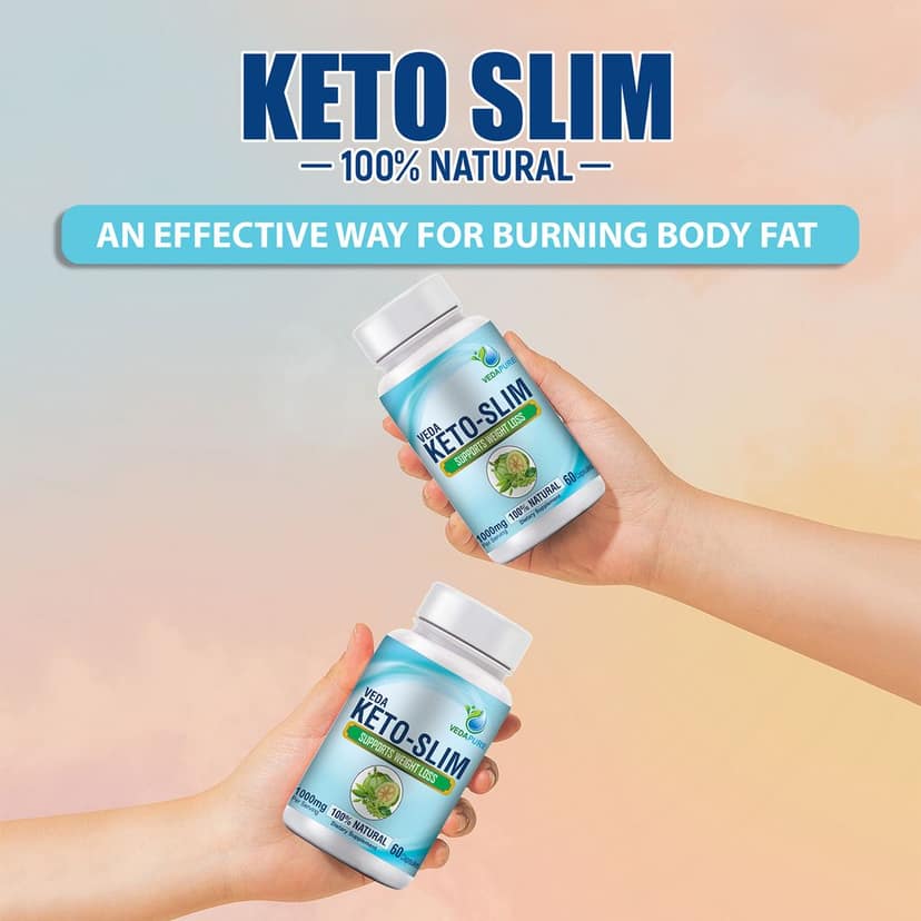 VEDAPURE NATURALS Veda Keto Slim Supports weight loss Supplement Fat Burner -60 Capsules (1000 mg) view 2