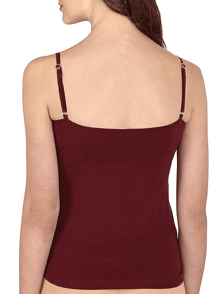 Women's Cotton Hosiery Half Slip Camisole Maroon view 2