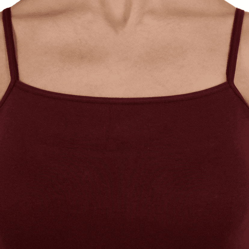 Women's Cotton Hosiery Half Slip Camisole Maroon view 3