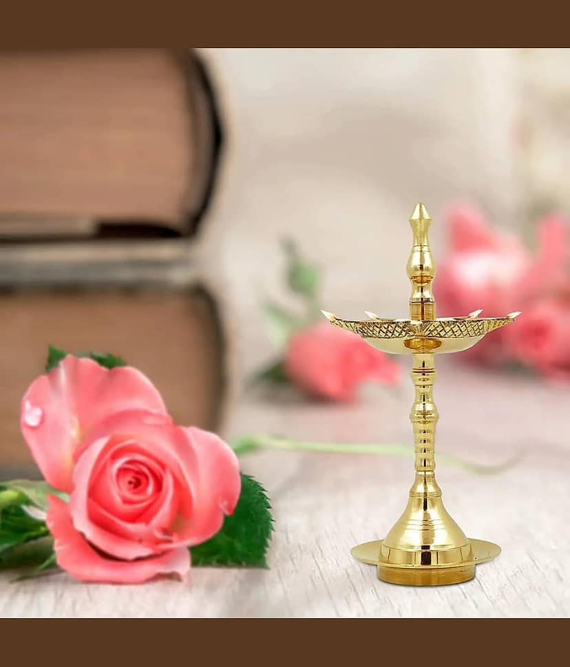 Fashion Bizz Brass Akhand Diya Brass Kerela Diya Table Diya