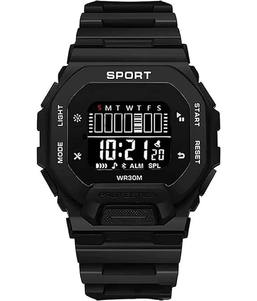 Viser Black Silicon Digital Womens Watch