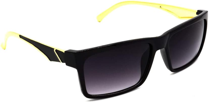 HRINKAR Unisex Rectangular Sunglasses Golden Frame, Grey & Brown Lens (Medium) - Pack of 2 view 6