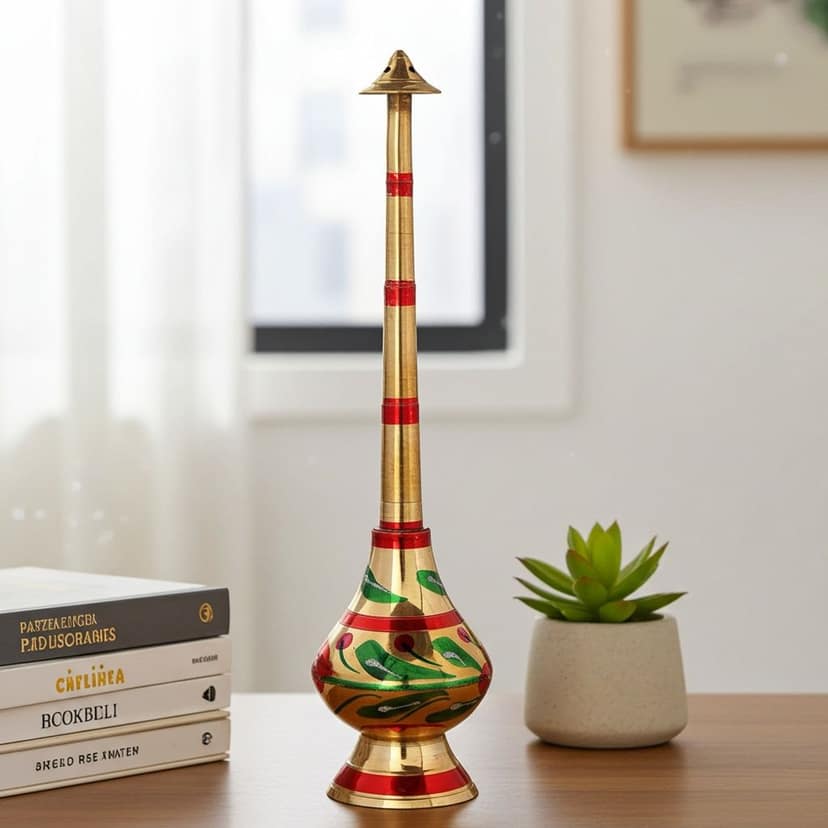 Brass Rosewater Sprinkler Gulab Pash ? Decorative Ritual Item, Height : 10.2 Inch (ZMAS239 F) view 2