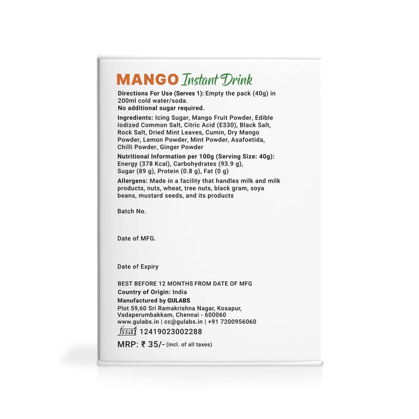 Mango Instant Drink, 40 gm view 2