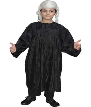 Kaku Fancy Dresses Our Community Helper Judge Costume -Black, 3-4 Years, For Boys & Girls