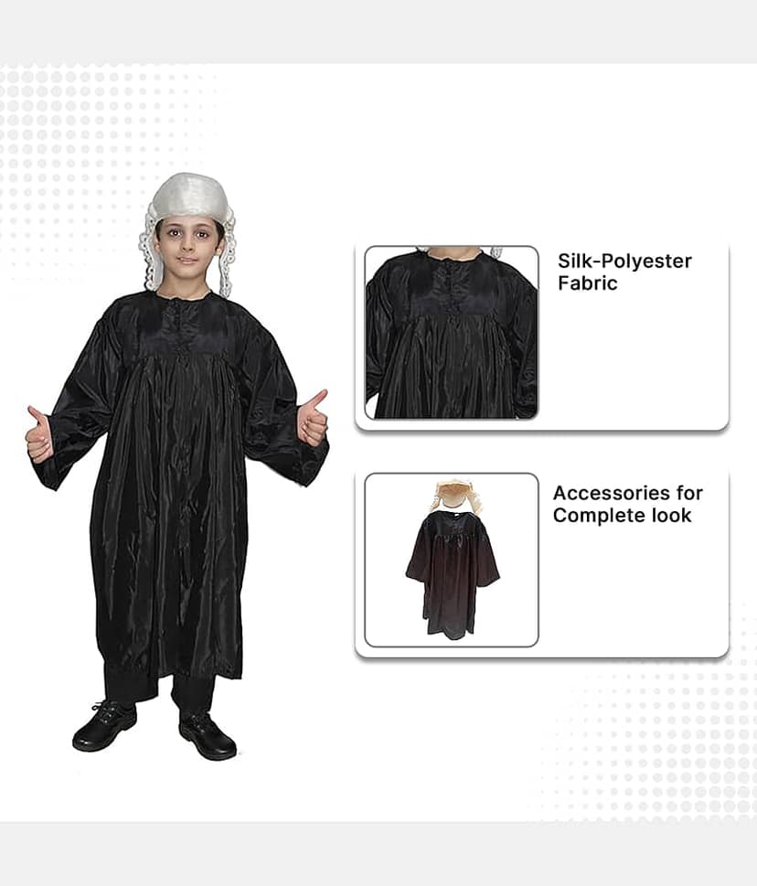 Kaku Fancy Dresses Our Community Helper Judge Costume -Black, 3-4 Years, For Boys & Girls view 2