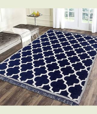 RADECOR Blue Chenille Carpet Others 5x7 Ft