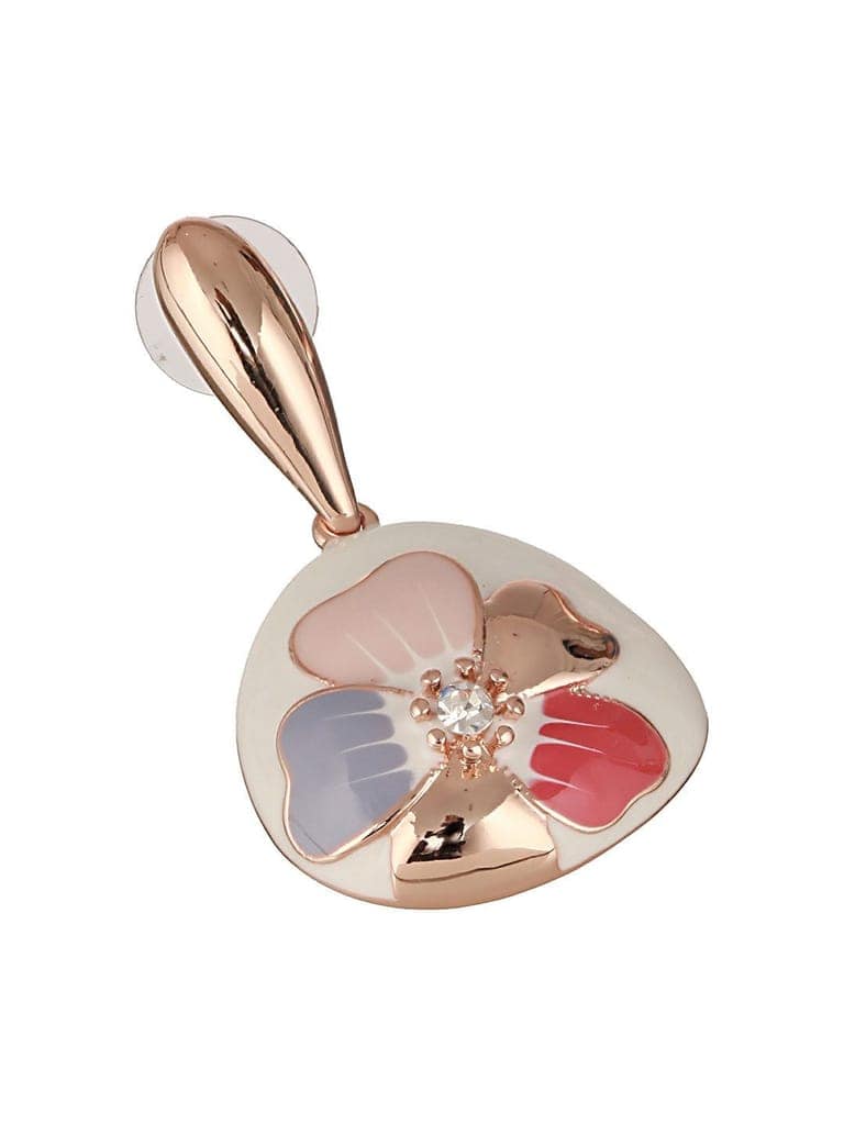 Anti-Tarnish 18k Gold Plated Off White Enamelled Floral Statement Dangler Earrings view 8