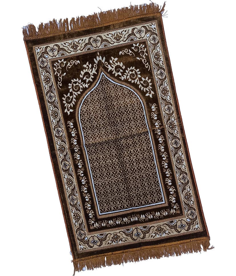 ADIRNY Brown Single Velvet Prayer Mat ( 110 X 70 cm )