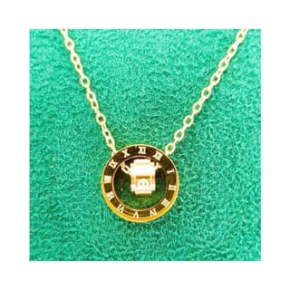 Jewelryklub Anti Tarnish Rose Gold Pendant Necklace Chain With Engraved Roman Numerals Pendant For Girls & Women