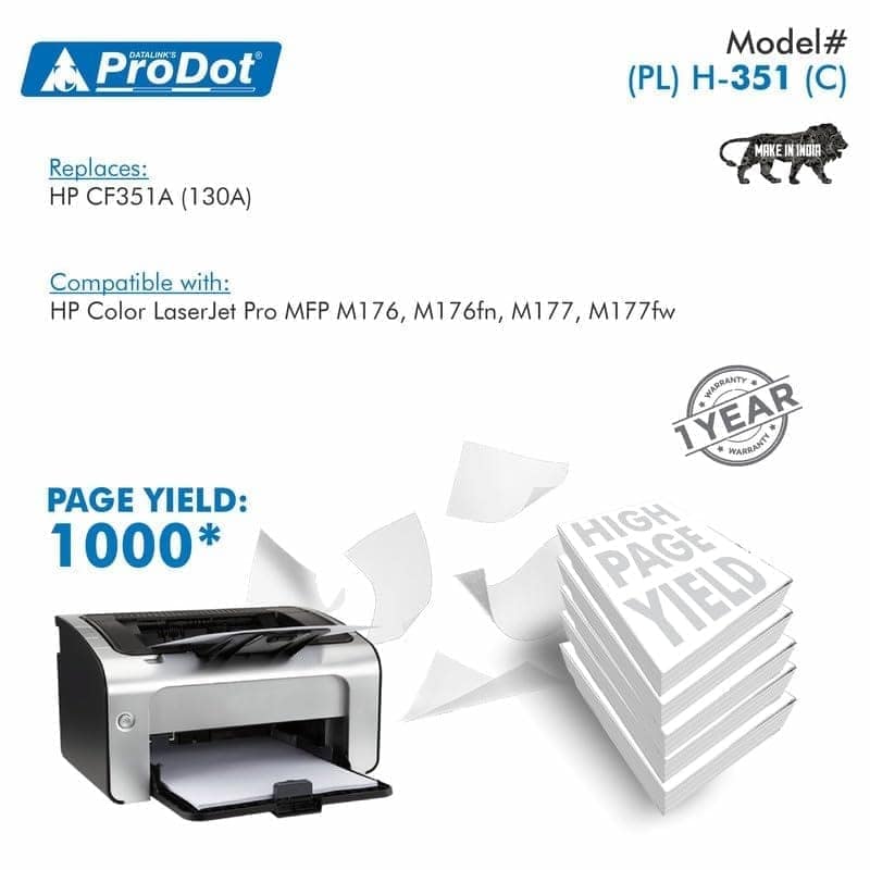 ProDot (PRO H-350-353 Laser Toner Cartridge for HP CF350A-353A (130A) Compatible with HP Color Laserjet Pro MFP M176, M176fn, M177, M177fw view 2