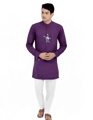 Classic Designed Kantha Stitched Pure Cotton Kurta for Men