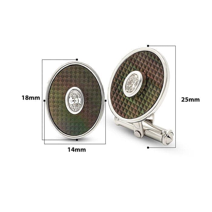 Silver Aurora Pearl (MOP) Limited Edition Cufflinks view 3